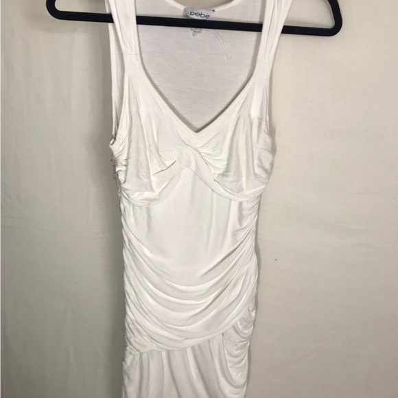 Bebe White Ruched Dress - Picture 2 of 4